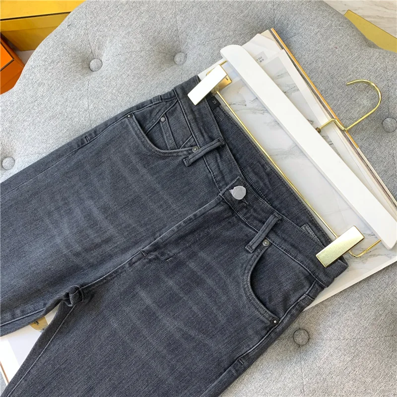 Женские джинсовые брюки потертые дымчатые серые обтягивающие | Женская одежда