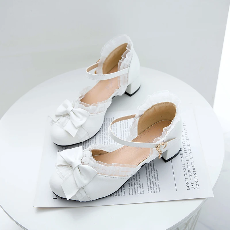 

Original Genuine Lei Ana Lo Lolita Shoes Bow Students Sweet Head Chunky-heel Fairy Sized Yard Sandals Sweet Loli Lolita Shoes