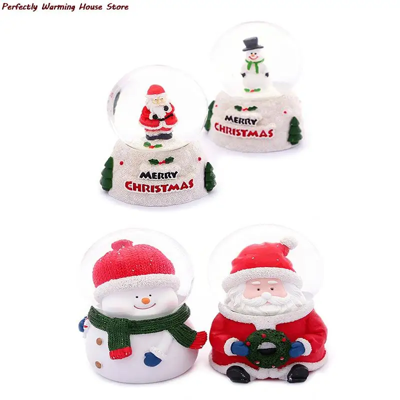 

Рождественский Санта-Клаус, снеговик, снежный шар, Светодиодный светящийся круглый шар, рождественское настольное украшение, подарок, Лиде...