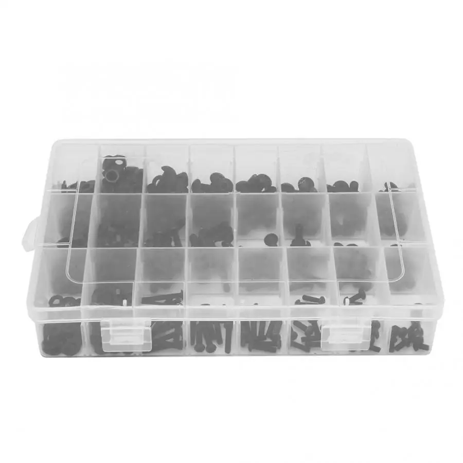 570 шт./компл. сажи Сталь шестигранный винт + гайка болт плоская шайба набор с 3 шт.