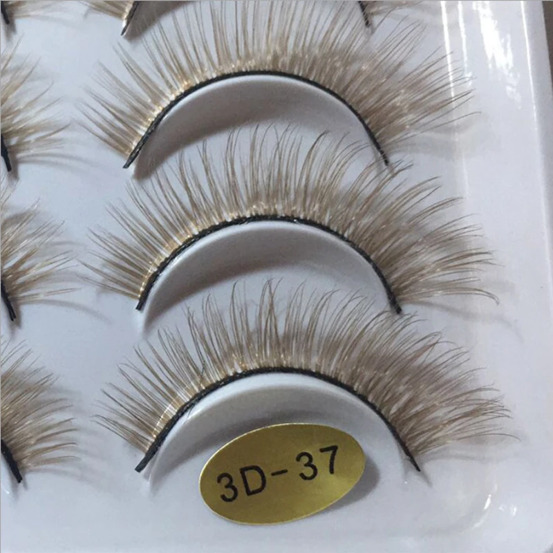 10 пар желтых норковых ресниц для профессионалов мягкие норковые ресницы