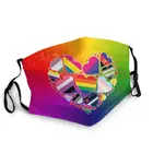 ЛГБТ гордость сердца рот лицевая маска дышащая радужный узор маска с принтом против пыли смога защитный респиратор рта-Муфель