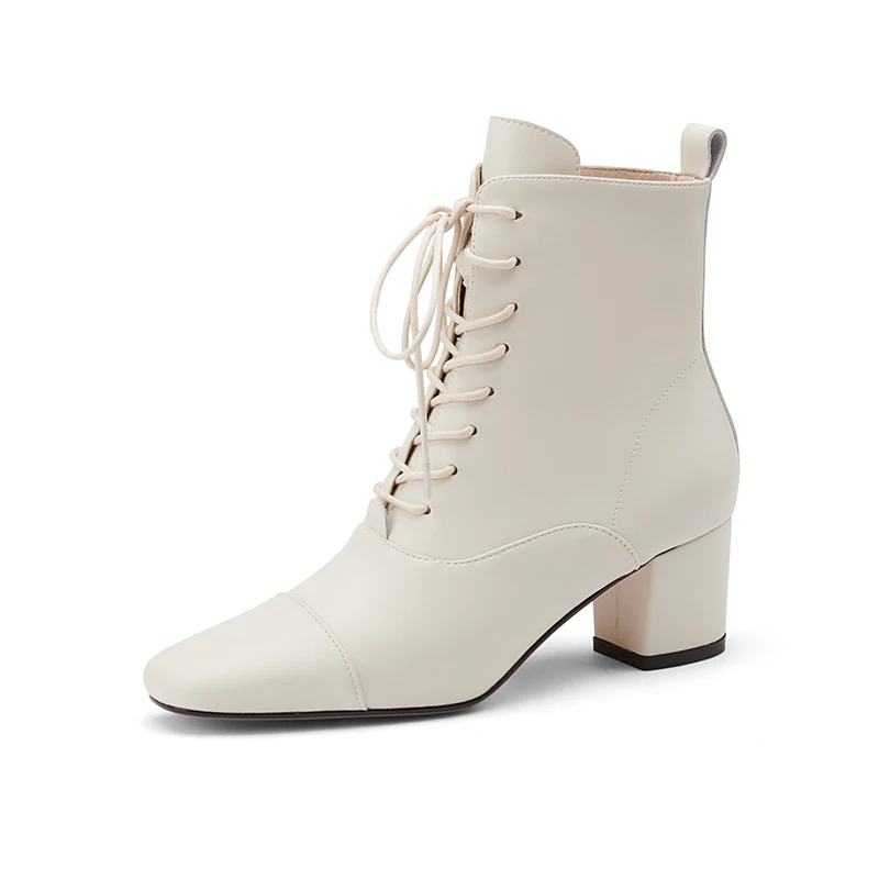 

Female Cross Tied Genuine Leather Women's Winter Boots Fashion Newest High Heels Pumps 2020 Party Wedding Shoes Woman