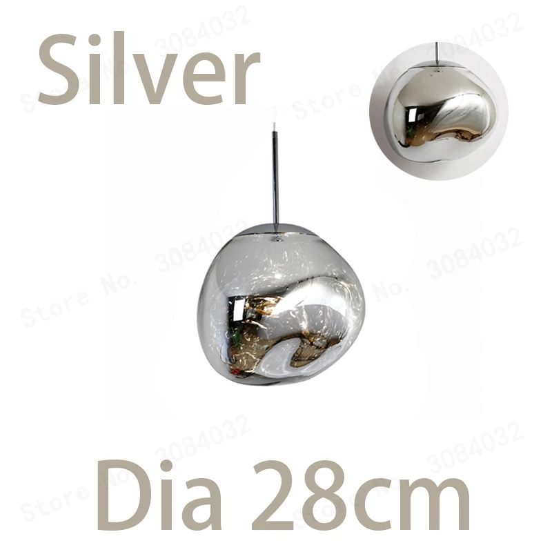 Silver Dia28cm BDBQBL Новинка стеклянные подвесные светильники Dia28/40 см медь/золото/серебро подвесной светильник E27 креативный подвесной светильник для спальни - Цвет корпуса: Silver Dia28cm