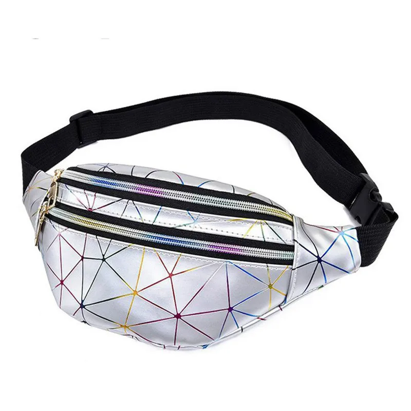 

Fashion Holographic Fanny Pack Women's Belt Bag Female Waist Bags Laser Chest Phone Pouch Lady Banana Purse Bum Bag Kidney