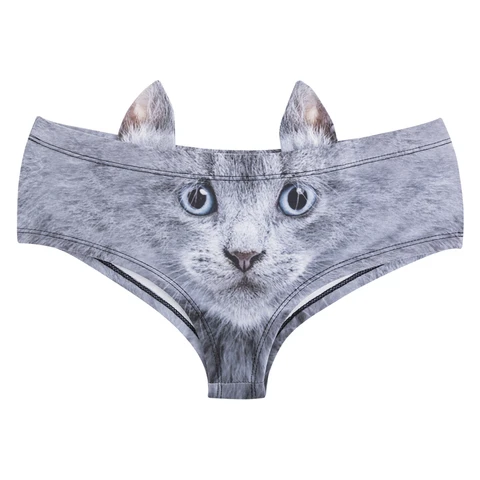 Women Sexy Panties Low Rise Lingerie Breathable Briefs Animal Ears Underpant Pig Fox Printed Elastic Underwear трусы женские