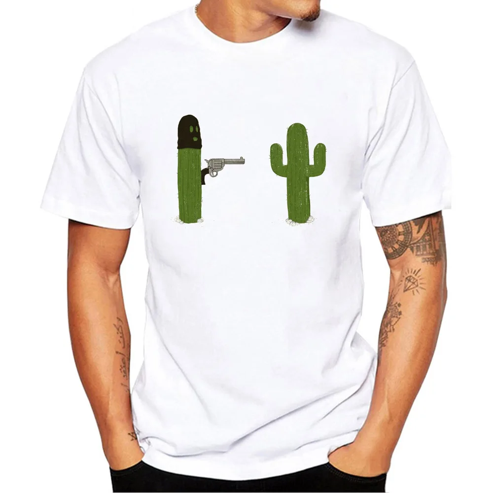 

Cactus Funny Men Collar T Shirt Basic Casual T-shirt Men Short Sleeve Tshirt Men Funny Tumblr Graphic Elastic Tee Shirt