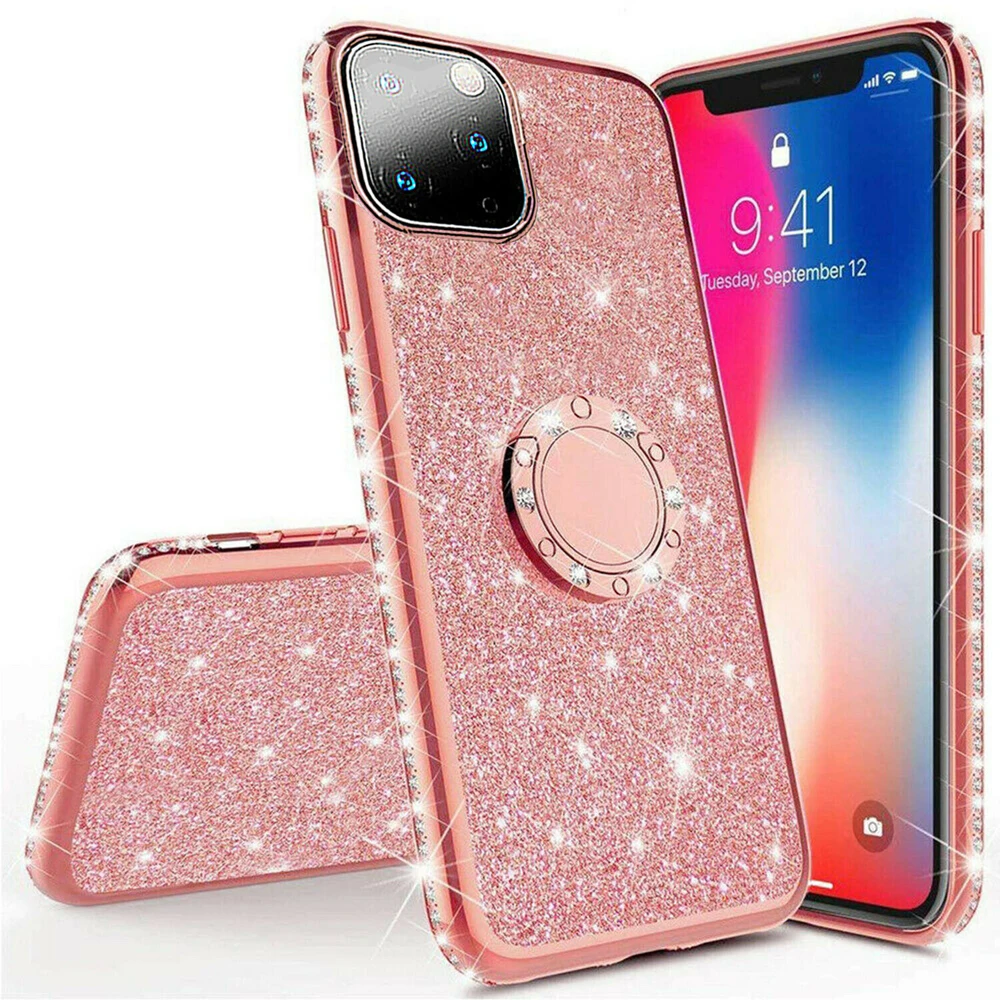 Гибридный 6D Блестящий искристый блестящий чехол для iPhone 11 Pro Max 2019 силиконовый Xs XR