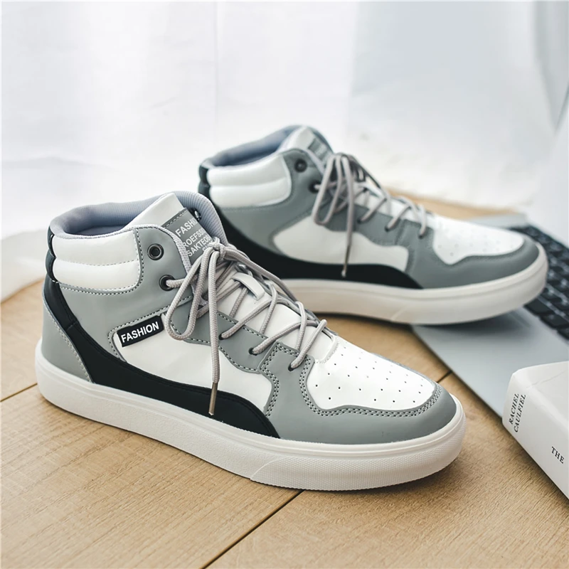 Autumn Winter Skateboarding Shoes Mens Popular Sneakers Summer Sneakers Fashion Boots Canvas Footwear Leather Black Flat Shoes