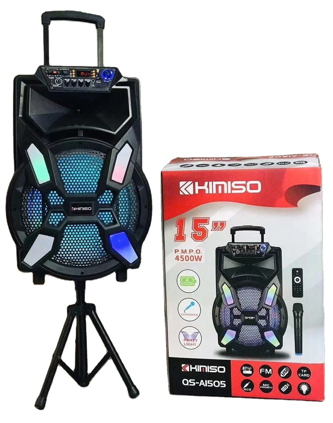 

2021 New Style Best Price 15 Inch Speakers Trolley Portable BT Speaker Audio Player Karaoke Active Pairs Speaker