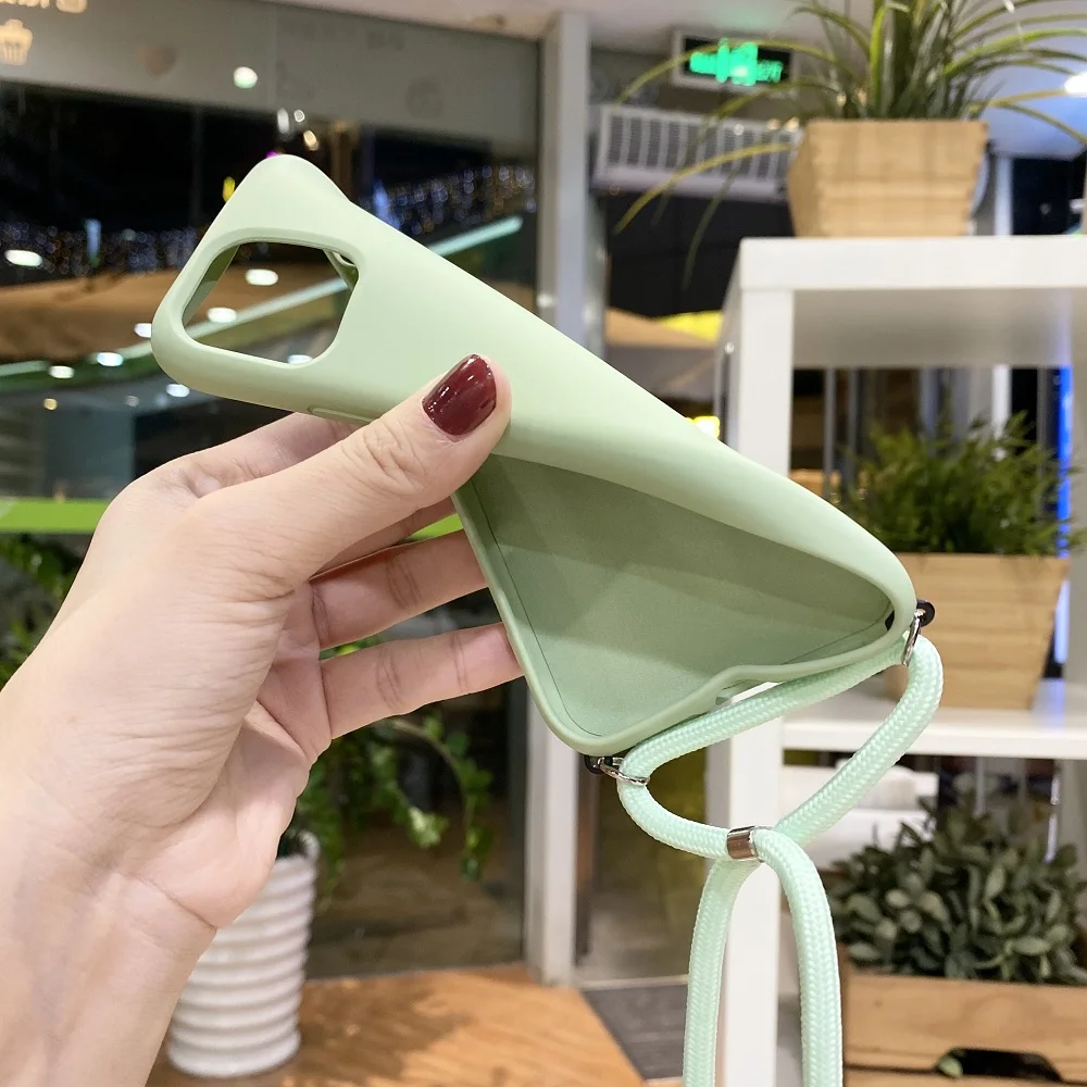 Ottwn сплошной цвет шнур цепи ожерелье ремешок чехол для телефона iPhone 11 Pro X XR XS Max 7 8