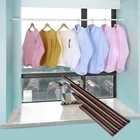 Многофункциональная Регулируемая душевая занавеска для ванной комнаты, металлический раздвижной стержень из вуали, без отверстий, сушильный поддерживающий стержень для одежды