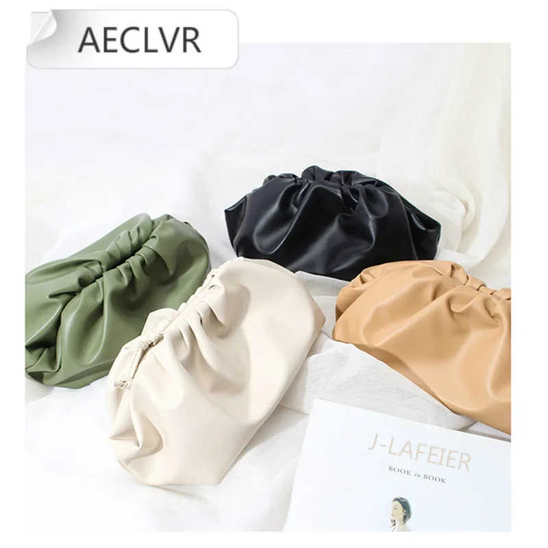 Роскошная дизайнерская Новая женская сумка клатч в форме облака плиссированная