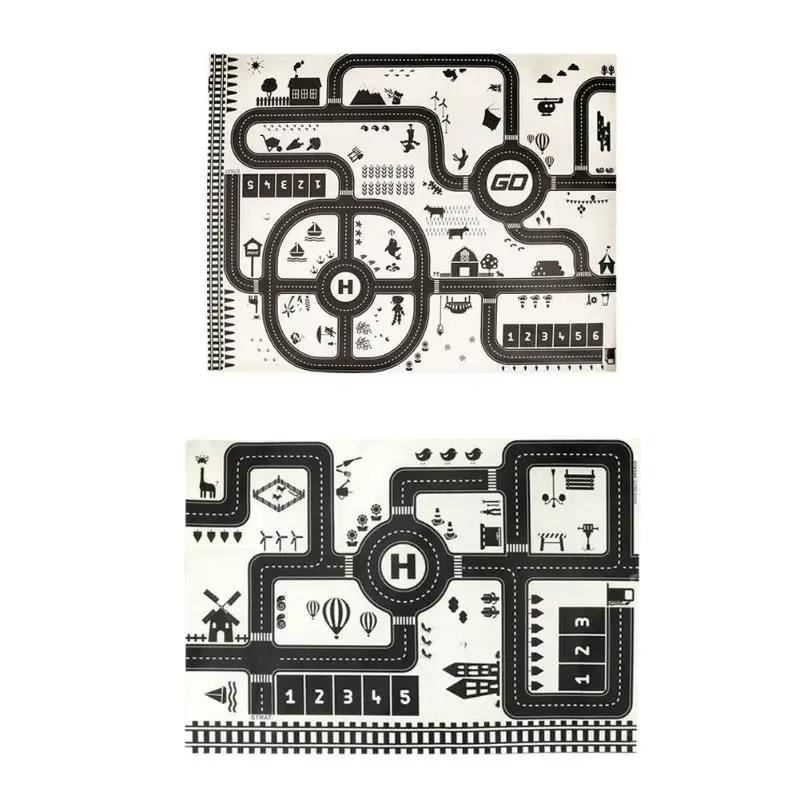 Детский коврик для ползания мультяшный дорожный парк карта игровой детей