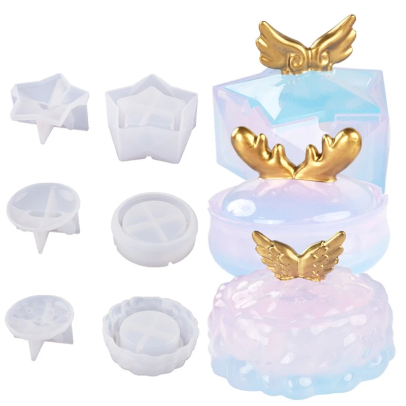 

1 Set Storage Box Epoxy Resin Mold Organizer Case Silicone Mould DIY Crafts Jewelry Trinket Holder Tray Casting Tool