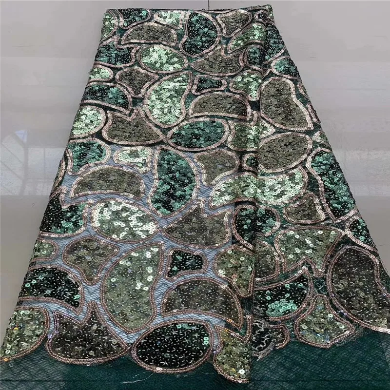 

African Sequins Tulle Lace Fabric 2019 Latest French Net Lace Fabric High Quality Guipure Nigerian Embroidery Sequins Lace