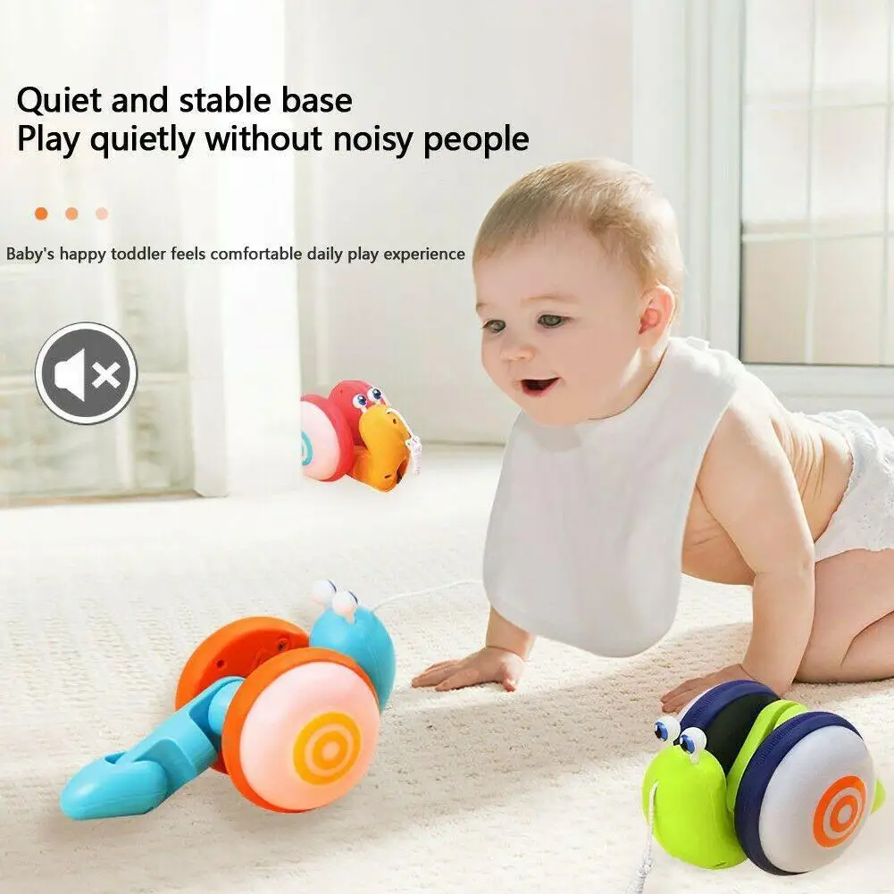 

Pull String Cartoon Snail Car Toy Baby Music Crawling Snail Toy With Light Early Education Toys For Children