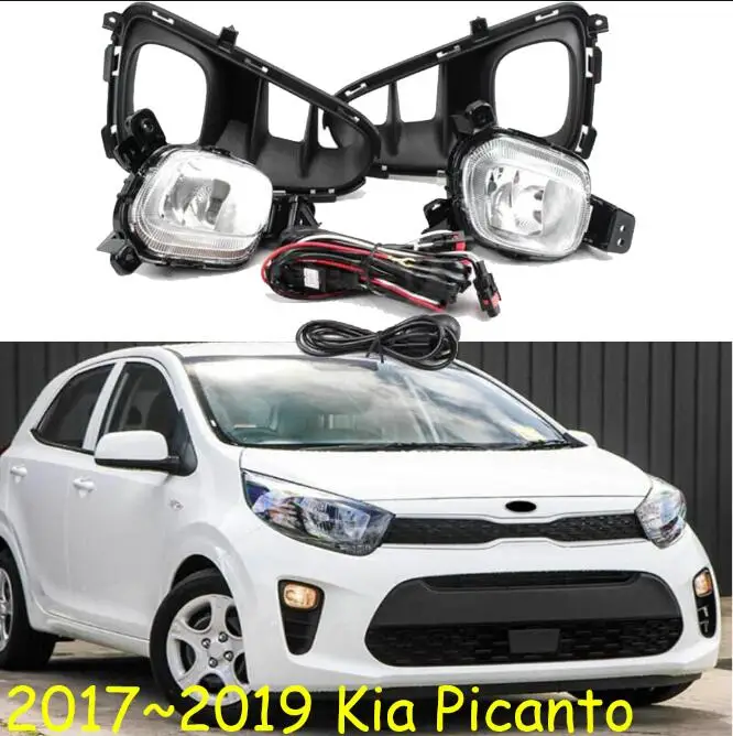 1 комплект фар бампера автомобиля для Kia Picanto противотуманная фара~ 2019y галогенная лампа 4300K провод hanress фара для Picanto противотуманная фара - Цвет: picture