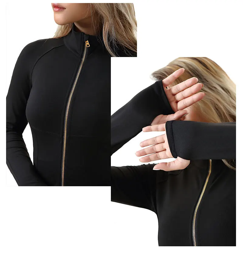 Новая куртка для женщин Thumbholes тонкая спортивная куртка эта теплая легкая куртка для бега молния плотная быстросохнущая футболка для йоги