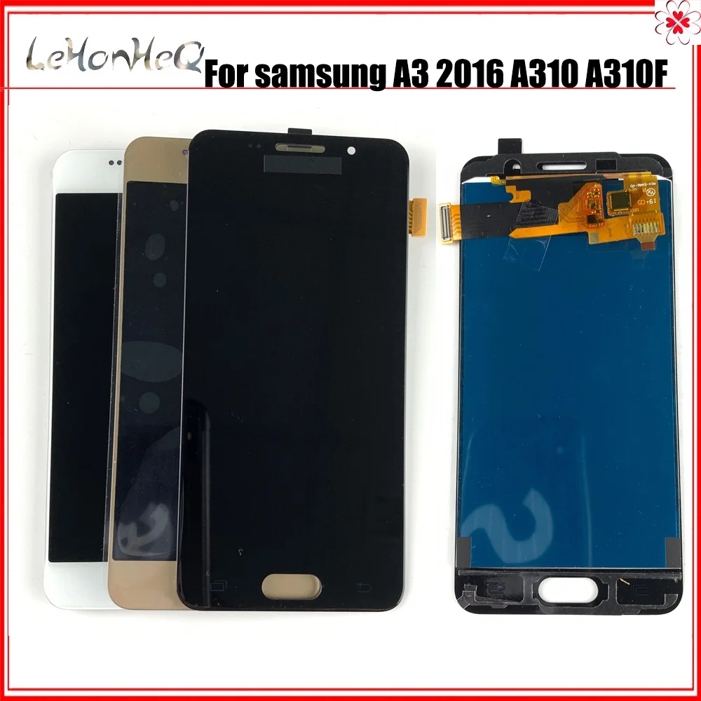 

Test LCD For Samsung Galaxy A3 2016 A310 A310F A310M A310Y LCD Display Touch Screen Digitizer Assembly Adjust brightness TFT LCD