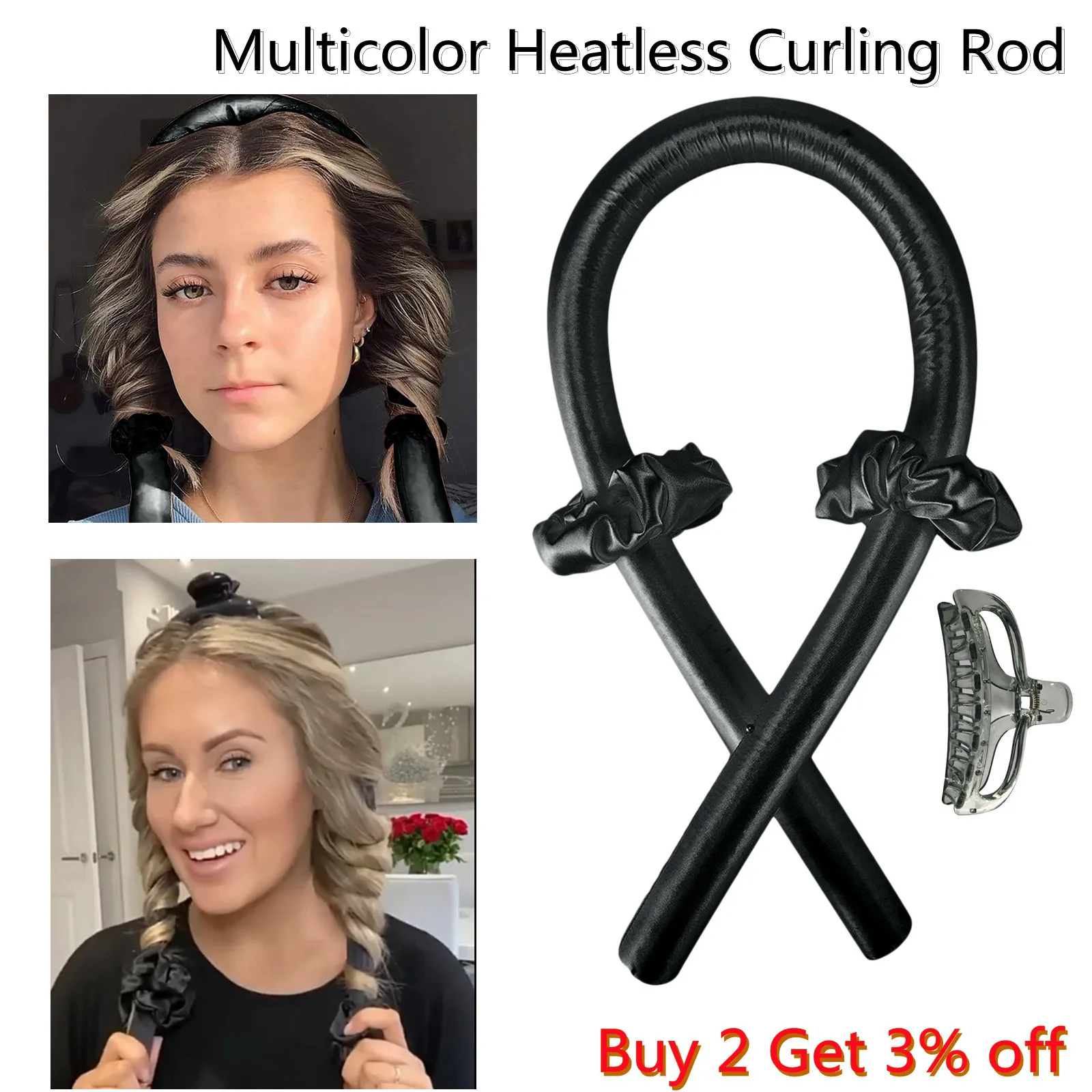 

Heatless Curling Rod Headband Lazy Curler Set Make Hair Soft Shiny No Heat Spiral Pear Flower Curling Iron Modeling Accessories