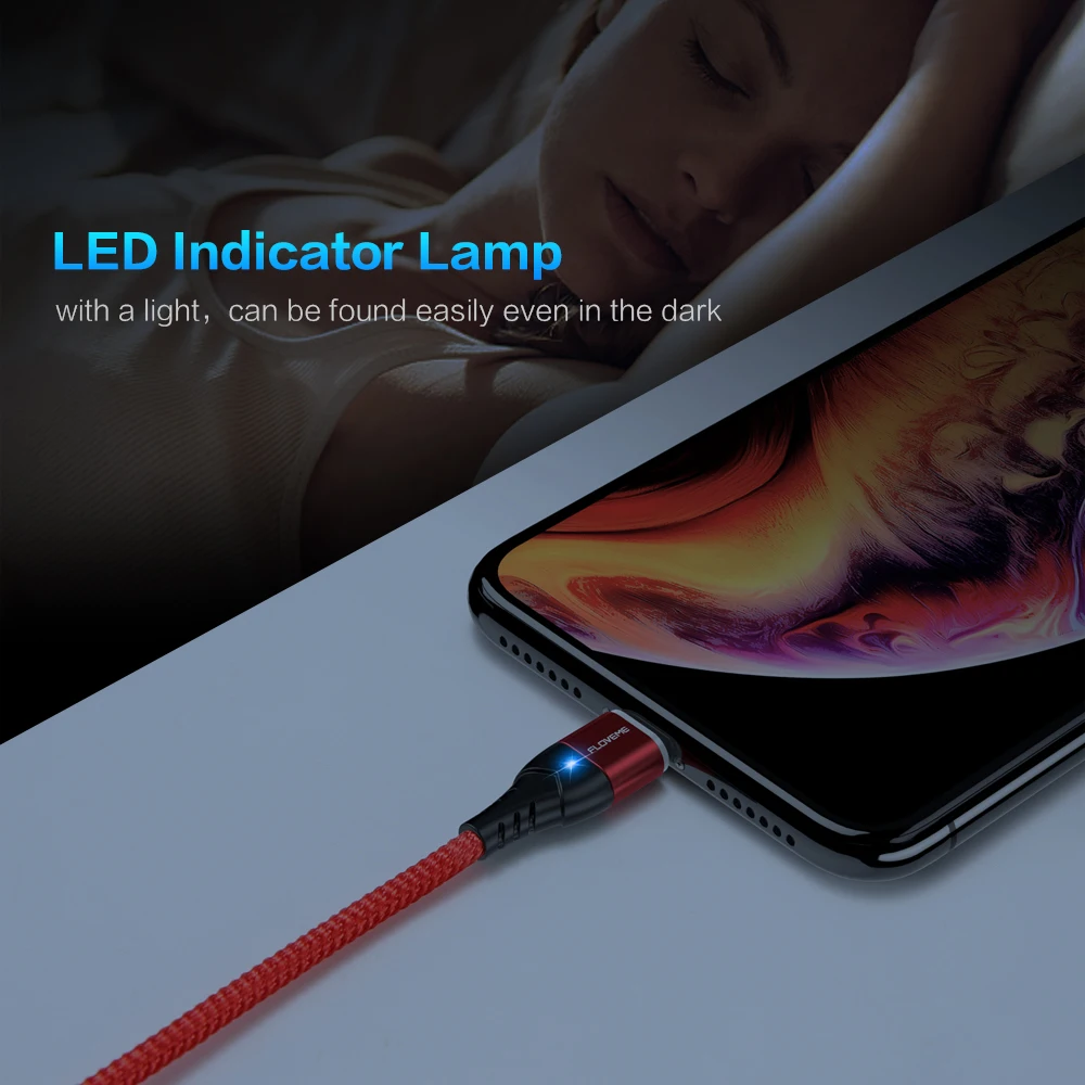 Магнитный кабель FLOVEME Micro USB Type-C для iPhone 11 Samsung быстрой зарядки и передачи данных 3 А