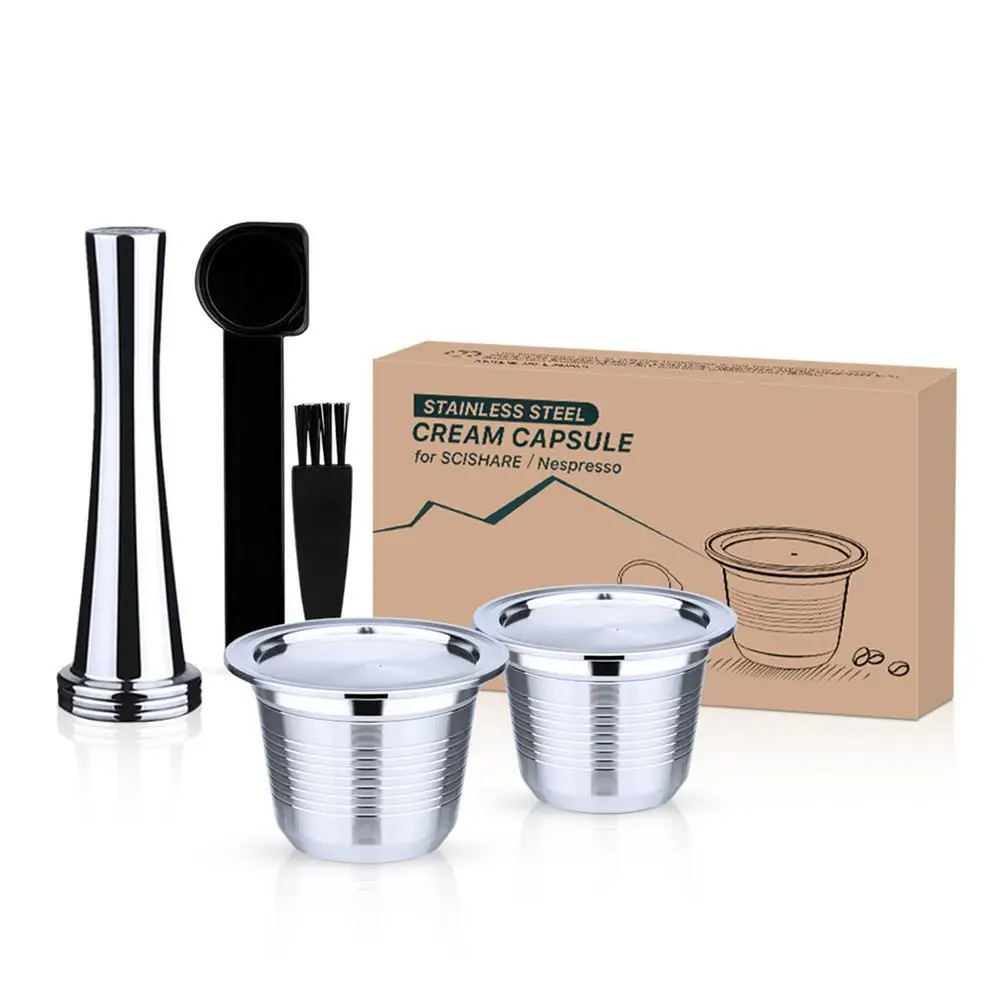 

Refillable STAINLESS STEEL Metal Coffee Capsule Stainless Steel Refillable Filters Espresso Cup Fit for Inissia Coffee Maker