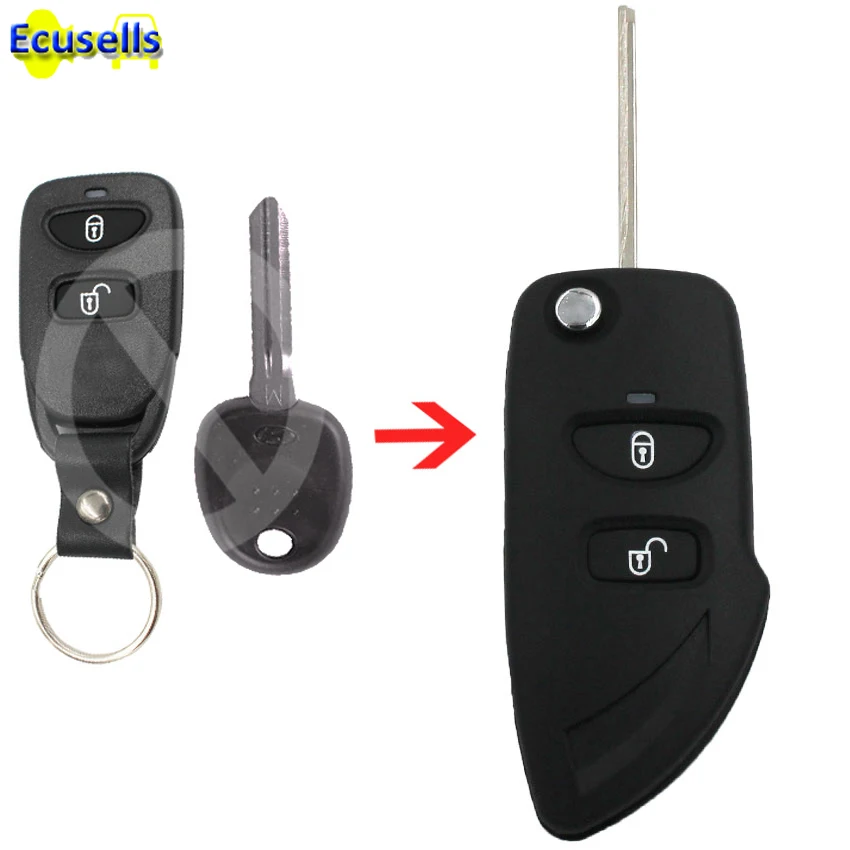 Складная откидная оболочка ключа дистанционного управления чехол fob 2 кнопки для