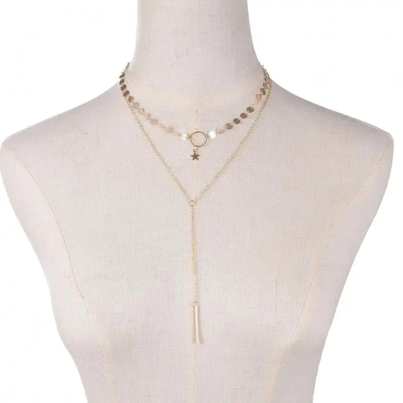 

2020 Popular Fashion Girl Necklace Sexy Simple Street Shooting Handmade Sequins Star Tassel Clavicle Necklace Women The Whitcher