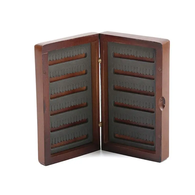 Деревянный ящик для ловли нахлыстом портативный двухсторонний щелевой