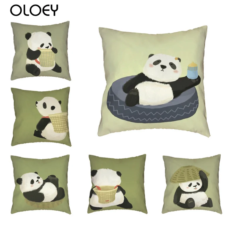 

Linen Cushion Cover, Home Cushion Cover, Panda Cushion Cover, Bedroom and Office Hotel Decoration Cushion Cover Size 45x45 Cm .