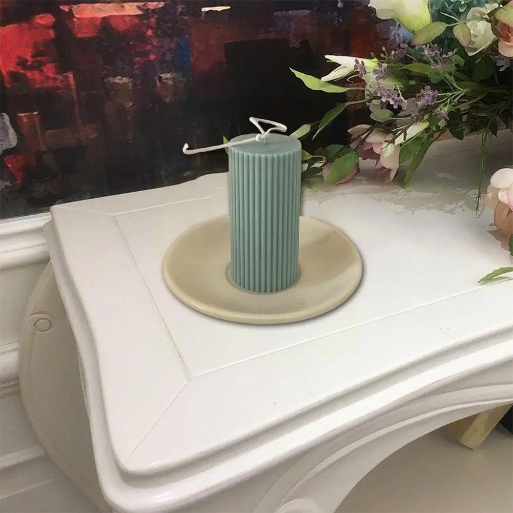 Вертикальные Полосатые зеленые столовые свечи 6 см обеденная настольная свеча