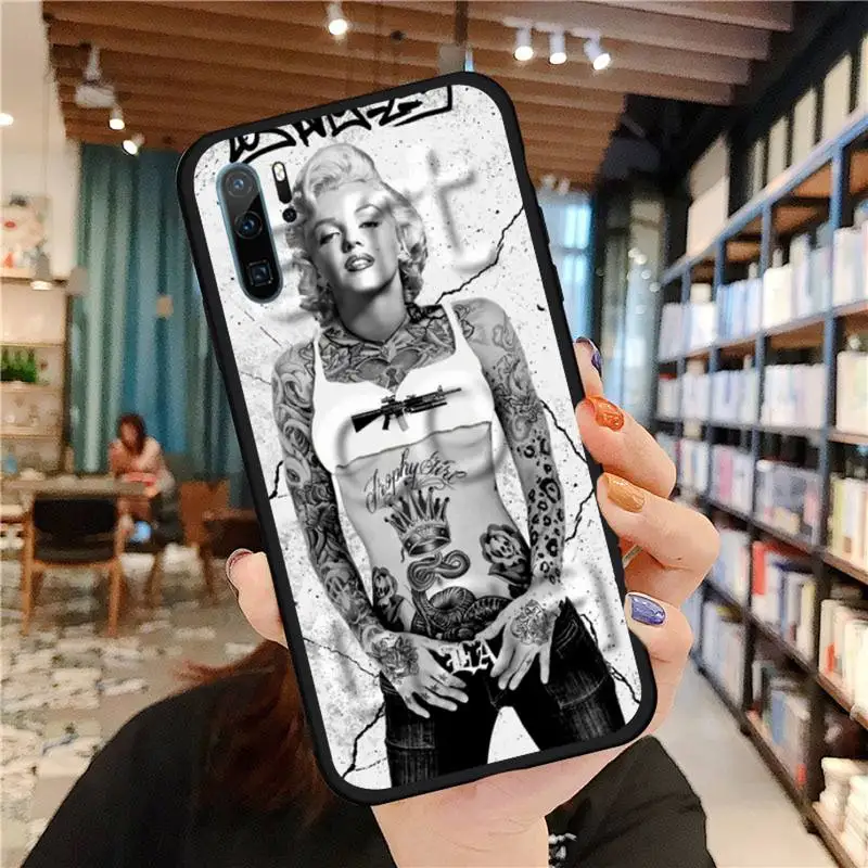

Sleeve Tattoo Girl Phone Case For Huawei honor Mate P 9 10 20 30 40 Pro 10i 7 8 a x Lite nova 5t Soft silicone funda