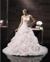 2016 soft organza layers dramatic ball gown flattering sweetheart ruched bodice beaded medallion half corset ties wedding dress