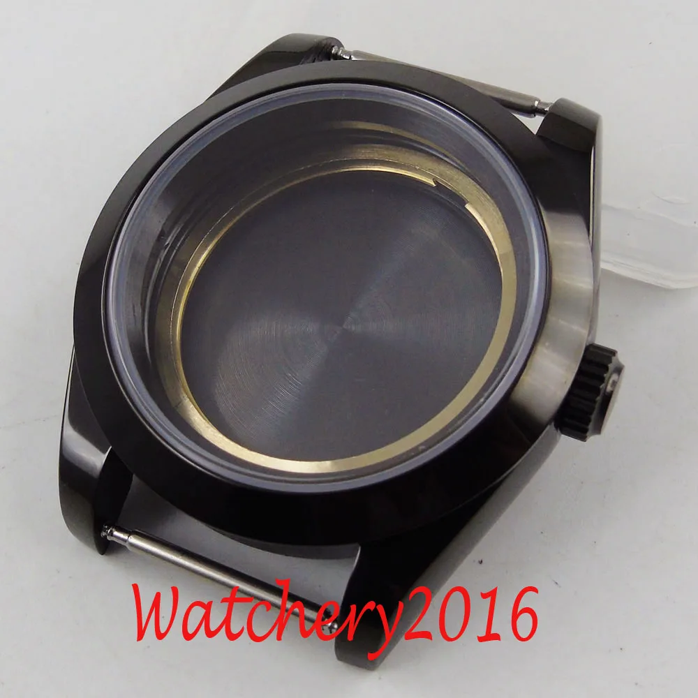 Твердый 40 мм сапфировое стекло из нержавеющей стали с PVD покрытием чехол для