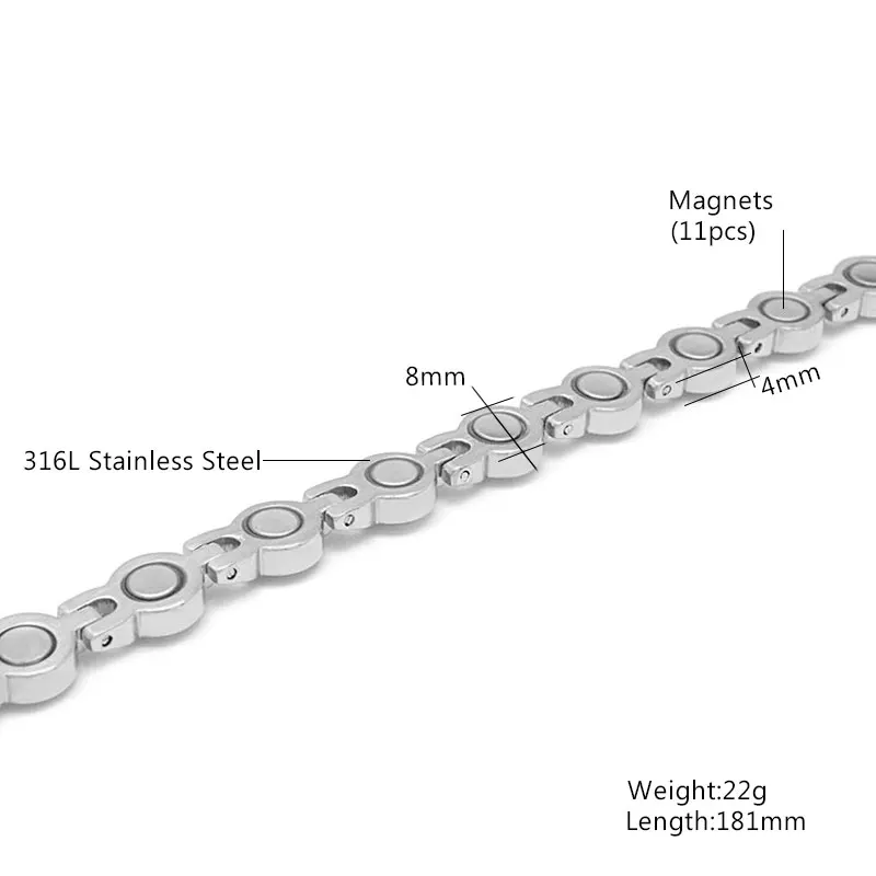 13 шт. женский серебряный магнитный браслет из нержавеющей стали|steel bracelet|stainless steel