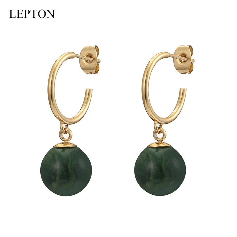 

Lepton Stone Earrings Ear Lepton Gold Color Shell pearl Earings Stainless Steel Earring Stud Earrings For Women Jewelry