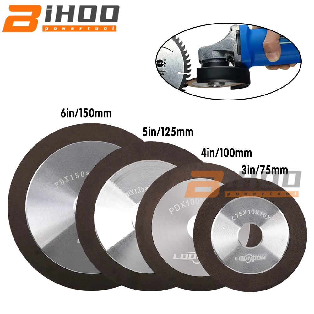 

75/100/125/150mm Diamond Black Sand Grinding Wheel Sharpen Grinding Wheel for Tungsten Steel Milling Tool Carbide Metal 150Grit