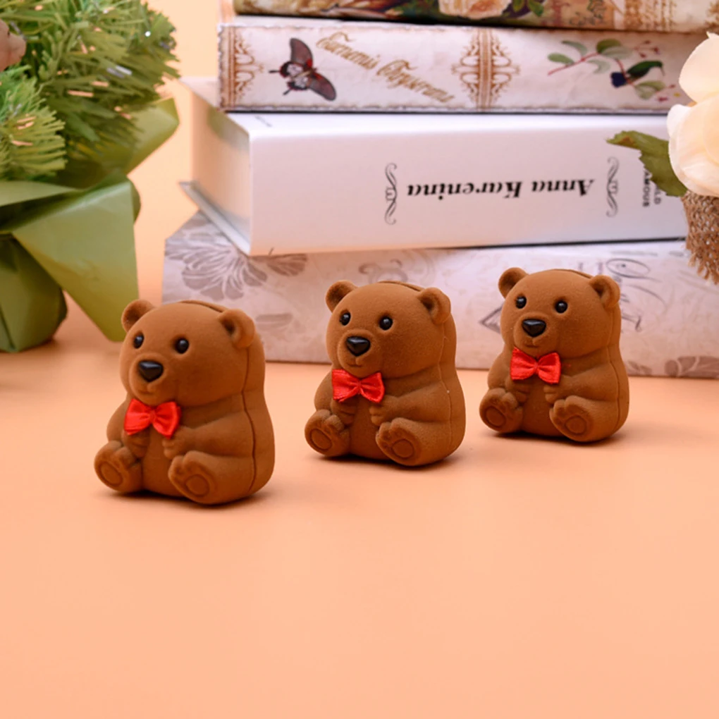 

3 Color Mini Cute Bear Jewllery Gift Boxes for Rings and Small Earrings Pendant Necklace