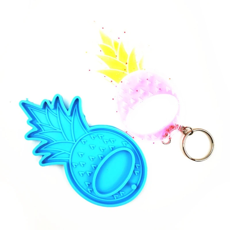 

Fruits Strawberry Pineapple Keychain Epoxy Resin Mold Key Chain Pendants Silicone Mould DIY Crafts Jewelry Casting Tool