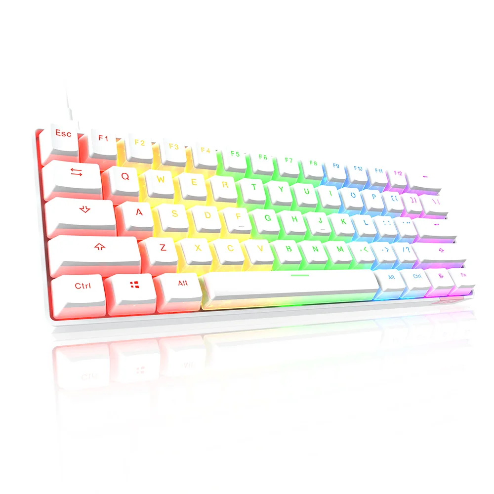 STK61 Pudding KeyCap  60% 61Key Wireless Dual Mode Bluetooth Mini Mechanical keyboard Red Blue Brown Switch For PC Games
