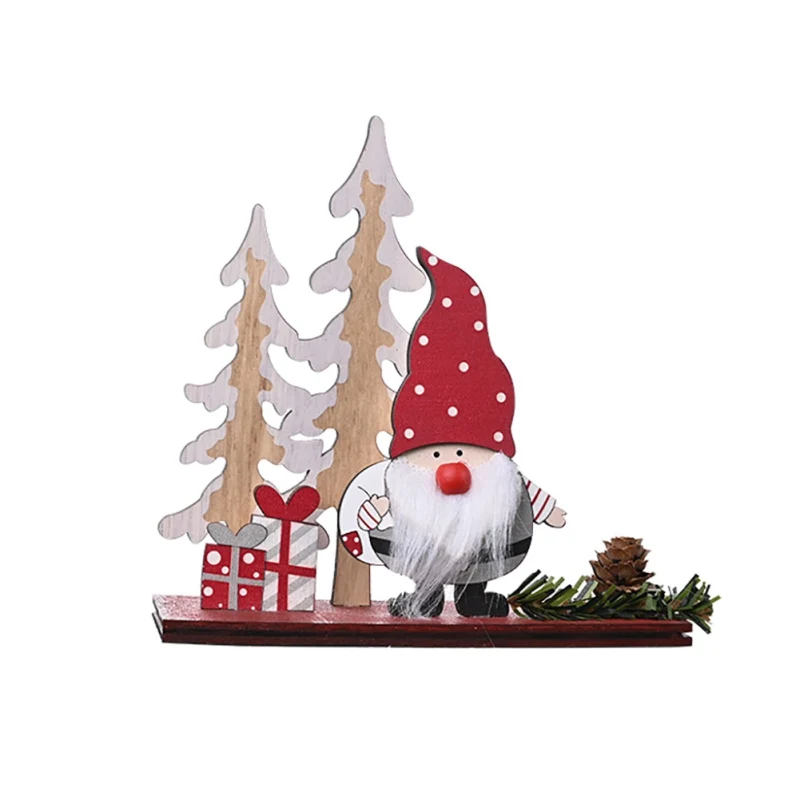 Christmas Decorations Woody Pinecone Double Tree Calendar Long Curved Hat Old Man's Model Desktop Exquisite Ornament | Дом и сад