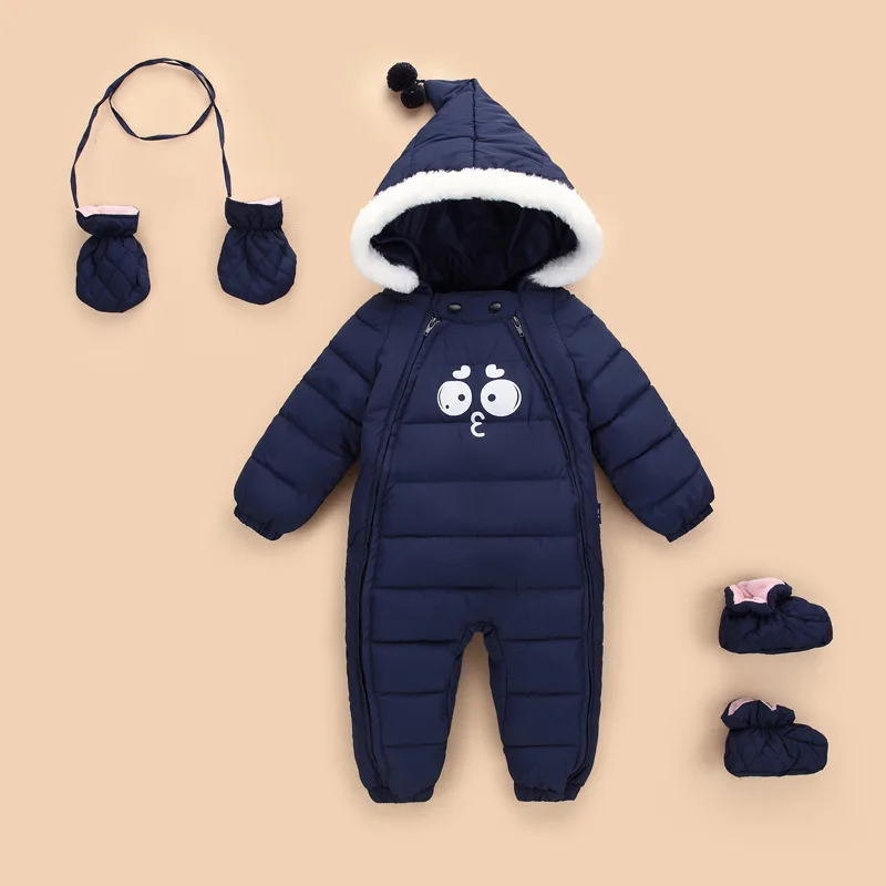 

Зимняя одежда для маленьких девочек, осень 2021, утепленный комбинезон для новорожденных 0-24 мес., хлопковые комбинезоны для младенцев, одежда ...