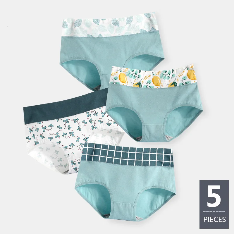 LANGSHA 5 шт./лот женские трусики хлопковое нижнее белье высокая талия для девочек