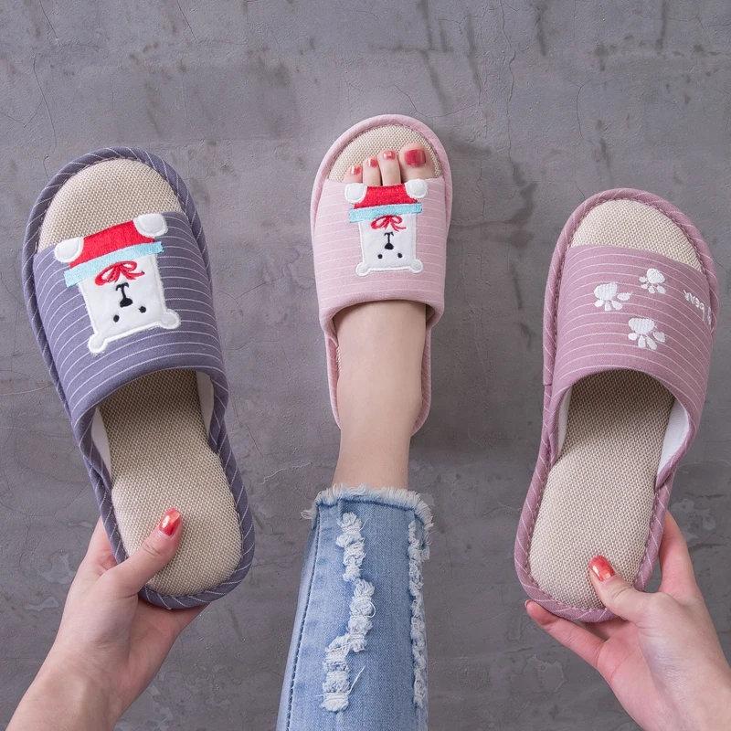 2019 женские домашние тапочки унисекс тапочки-шлепанцы с рисунком медведя сезон