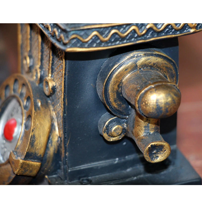 vintage resin telephone money box piggy bank home decoration accessories retro gift old phone model cabinet ornaments craft free global shipping