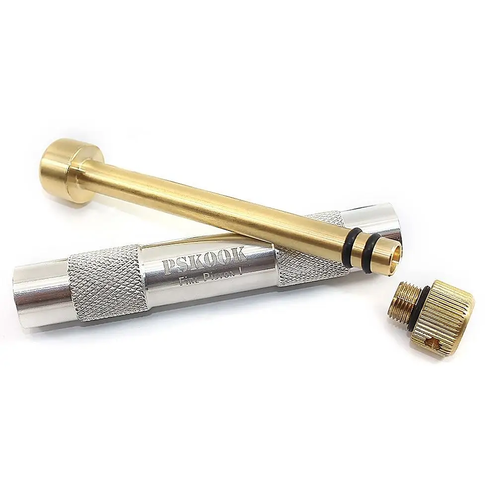 Brass Fire Piston Kit Outdoor Emergency Tools Flame Maker Fire Starter Tube Air Compression Torch Camping Picnic