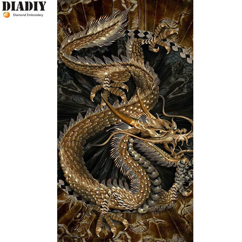 

DIADIY круглая Алмазная вышивка, китайский дракон полная, 5D,DIY алмазная живопись, вышивка крестиком, 3D, Алмазная мозаика, Декор