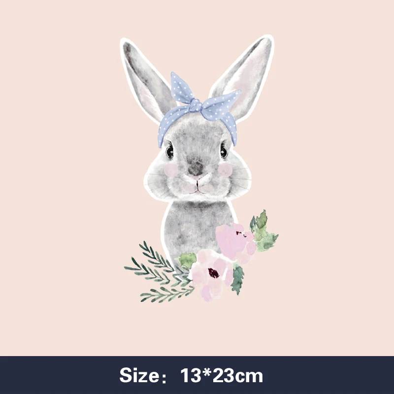 

Cute little rabbit iron patch DIY heat transfer clothes T-shirt heat transfer sticker decorative printing