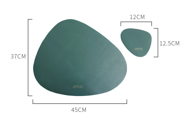 

Suitmodern solid goliding PU mat household waterproof, oil-proof and heat-insulating cuppad green brown black restaurant pad